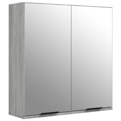 vidaXL Bad-Spiegelschrank Grau Sonoma 64x20x67 cm