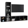 vidaXL 3-tlg. TV-Schrank-Set Grau Holzwerkstoff
