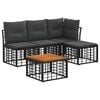 vidaXL Outdoor-Sofagarnitur 5 stk. Schwarz und Dunkelgrau Polyester