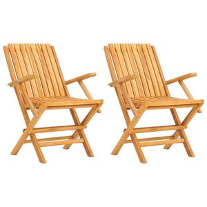 vidaXL Klappst&uuml;hle, 2 St&uuml;ck, 61 x 67 x 90 cm, Massivholz Teak