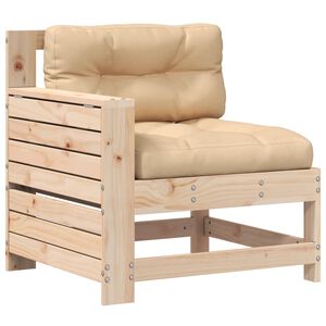vidaXL Gartensofa mit Armlehne und Kissen Massivholz Kiefer