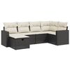vidaXL 6-tlg. Garten-Sofagarnitur mit Kissen Schwarz Poly Rattan