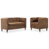 vidaXL Chesterfield Sofagarnitur 2-tlg. Stoff Wildlederoptik