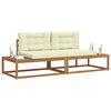 vidaXL Outdoor-Sofagarnitur mit Kissen 2 St&uuml;ck Natur und Creme