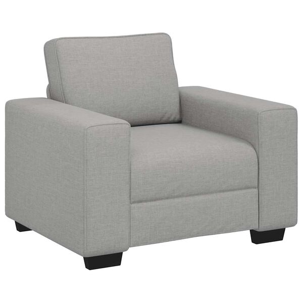 vidaXL 3-teiliges Sofa-Set mit Kissen, wolkengrauer Stoff