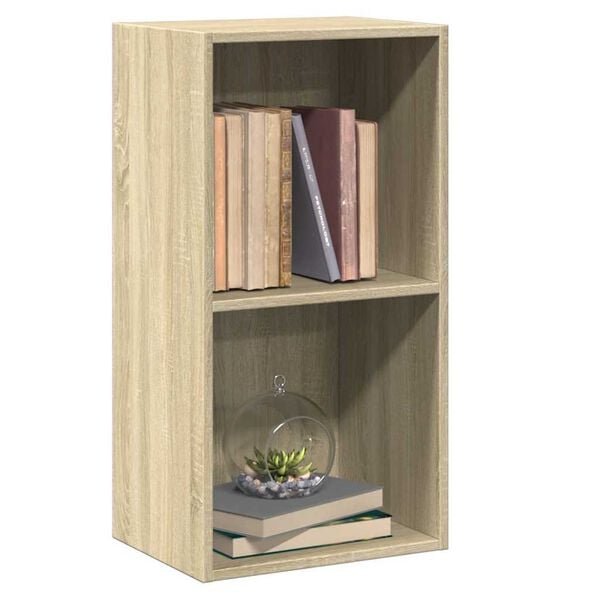 vidaXL Bücherregal 2 Fächer Sonoma-Eiche 40x30x76,5 cm Holzwerkstoff