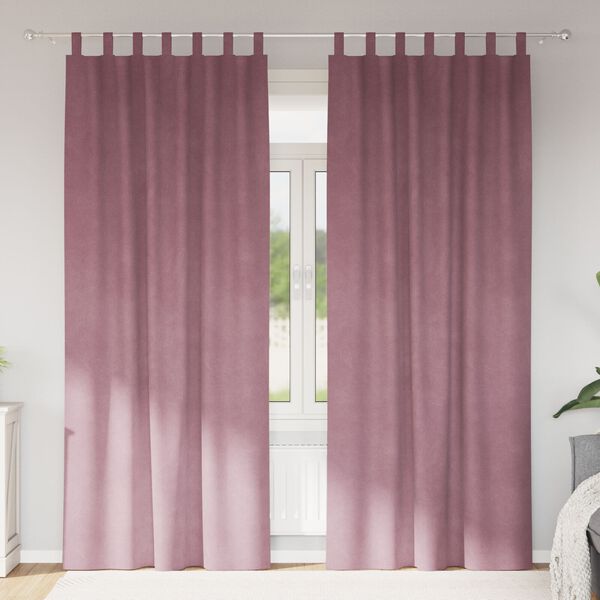 vidaXL Verdunkelungsvorh&auml;nge 2 pcs Dunkelrosa 140 x 225 cm Samt