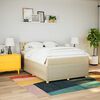 vidaXL Boxspringbett mit Matratze Creme 160x200 cm Stoff