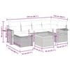 vidaXL 7-tlg. Garten-Sofagarnitur mit Kissen Grau Poly Rattan