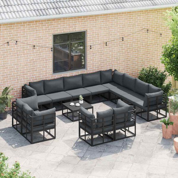 vidaXL Garten-Sofa-Set mit Kissen 13 pcs