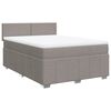 vidaXL Boxspringbett mit Matratze Taupe 160x200 cm Stoff