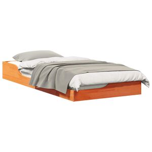 vidaXL Bettrahmen Wachsbraun 100 x 200 cm Massives Kiefernholz