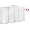 vidaXL Gabionen mit Hochbogen 4 Stk. 300x30x160/180cm Verzinktes Eisen
