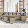 vidaXL Gartensofa-set 9 pcs Beige Poly-Rattan
