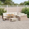 vidaXL Gartensofa-set mit Kissen 13 pcs Beige Poly-Rattan