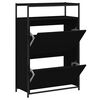 vidaXL Schuhschrank Schwarz 75x34x112 cm Holzwerkstoff