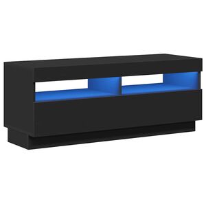 vidaXL TV-Schrank mit LED-Leuchten Schwarz 100x35x40 cm