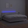 vidaXL Boxspringbett mit Matratze & LED Wei&szlig; 180x200 cm Kunstleder