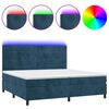 vidaXL Boxspringbett mit Matratze & LED Dunkelblau 200x200 cm Samt