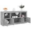 vidaXL Sideboard mit LED-Leuchten Betongrau 142,5x37x67 cm
