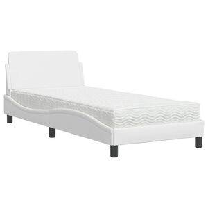 vidaXL Bett mit Matratze "Dover" Wei&szlig; 90x190 cm Kunstleder