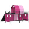 vidaXL Kinder-Etagenbett Schwarz und Pink 79,5 x 200 cm Metall