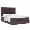 vidaXL Ottoman-Bett mit Matratze Dunkelbraun 140x200 cm Stoff