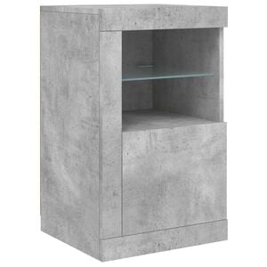 vidaXL Beistellschrank mit LED-Leuchten Betongrau Holzwerkstoff