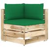 vidaXL 7-tlg. Garten-Lounge-Set mit Kissen Gr&uuml;n Impr&auml;gniertes Holz