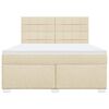 vidaXL Boxspringbett mit Matratze Creme 180x200 cm Stoff