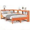 vidaXL Massivholzbett mit Regal ohne Matratze Wachsbraun 120x200 cm