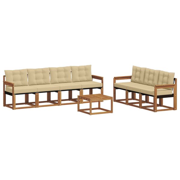 vidaXL Outdoor-Sofagarnitur mit Kissen 8 pcs Natur und Beige