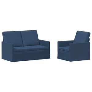 vidaXL Sofa-Set 2 pcs Blau Stoff