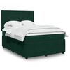 vidaXL Boxspringbett mit Matratze Dunkelgr&uuml;n 140x190 cm Samt