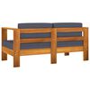 vidaXL 4-tlg. Garten-Lounge-Set Dunkelgraue Auflagen Massivholz Akazie