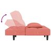 vidaXL Schlafsofa 2-Sitzer mit 2 Kissen & Hocker Rosa Samt