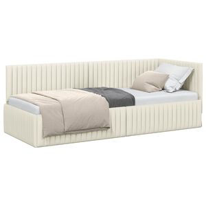 vidaXL Eckbettgestell Creme 80 x 200 cm Samt