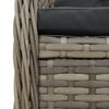 vidaXL 3-tlg. Garten-Essgruppe mit Kissen Grau Poly Rattan