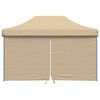 vidaXL Partyzelt Faltbar Pop-Up mit 4 Seitenteilen Beige