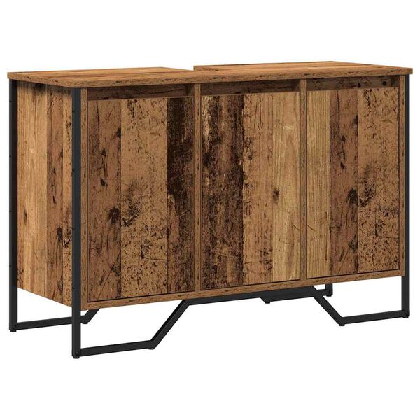 vidaXL Waschbeckenunterschrank Altholz 91 x 35 x 60 cm Holzwerkstoff