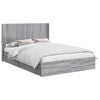 vidaXL Bettgestell mit Stauraum und Kopfteil Grau Sonoma 150 x 200 cm