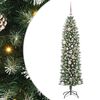 vidaXL K&uuml;nstlicher schlanker Weihnachtsbaum Gr&uuml;n und Wei&szlig; 150 cm
