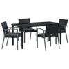 vidaXL Garten Essgruppe 5 pcs Schwarz und Grau PE-Rattan