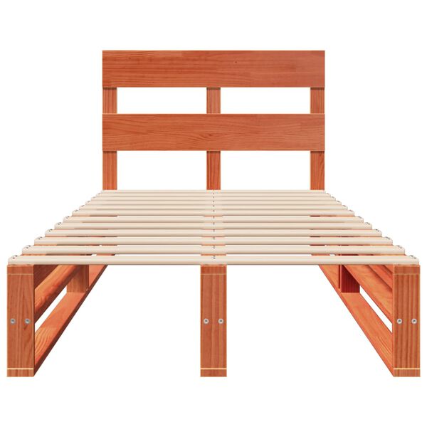 vidaXL Massivholzbett ohne Matratze Wachsbraun 75x190 cm Kiefernholz