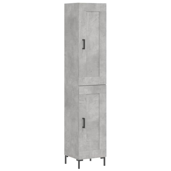 vidaXL Highboard Betongrau 34,5x34x180 cm Holzwerkstoff