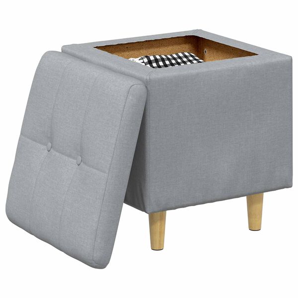 vidaXL Ottoman mit Stauraum Hellgrau 40 x 40 x 45 cm Stoff