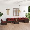 vidaXL 8-tlg. Garten-Lounge-Set mit Kissen Poly Rattan Braun