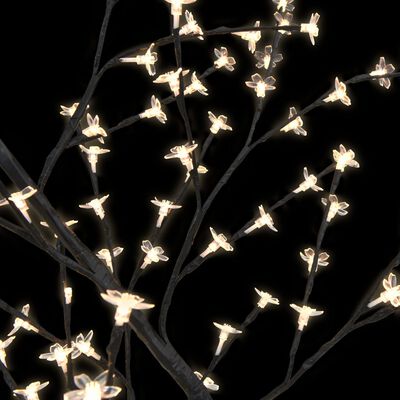 vidaXL Weihnachtsbaum 128 LEDs Warmweißes Licht Kirschblüten 120 cm