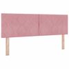 vidaXL LED Boxspringbett mit Matratze mit LED Rosa 160 x 200 cm Samt