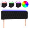 vidaXL LED Kopfteil Schwarz 160x7x78/88 cm Stoff